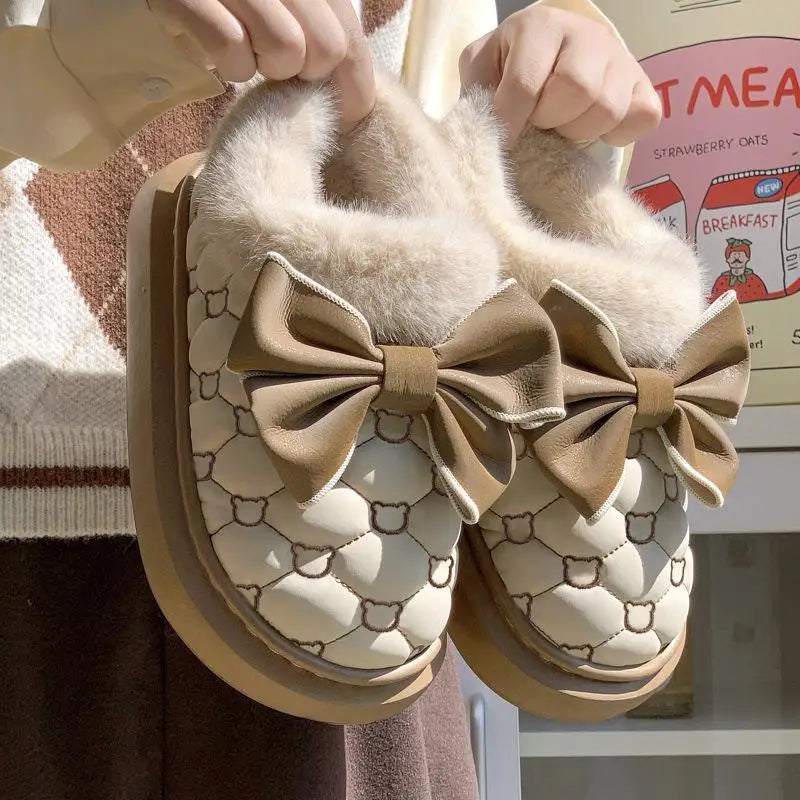 Bowknot Ankle Soft Slippers