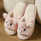 Cat Face Fluffy Slippers