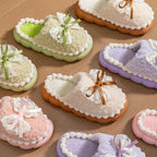 Bowknot Slip On Soft Slippers