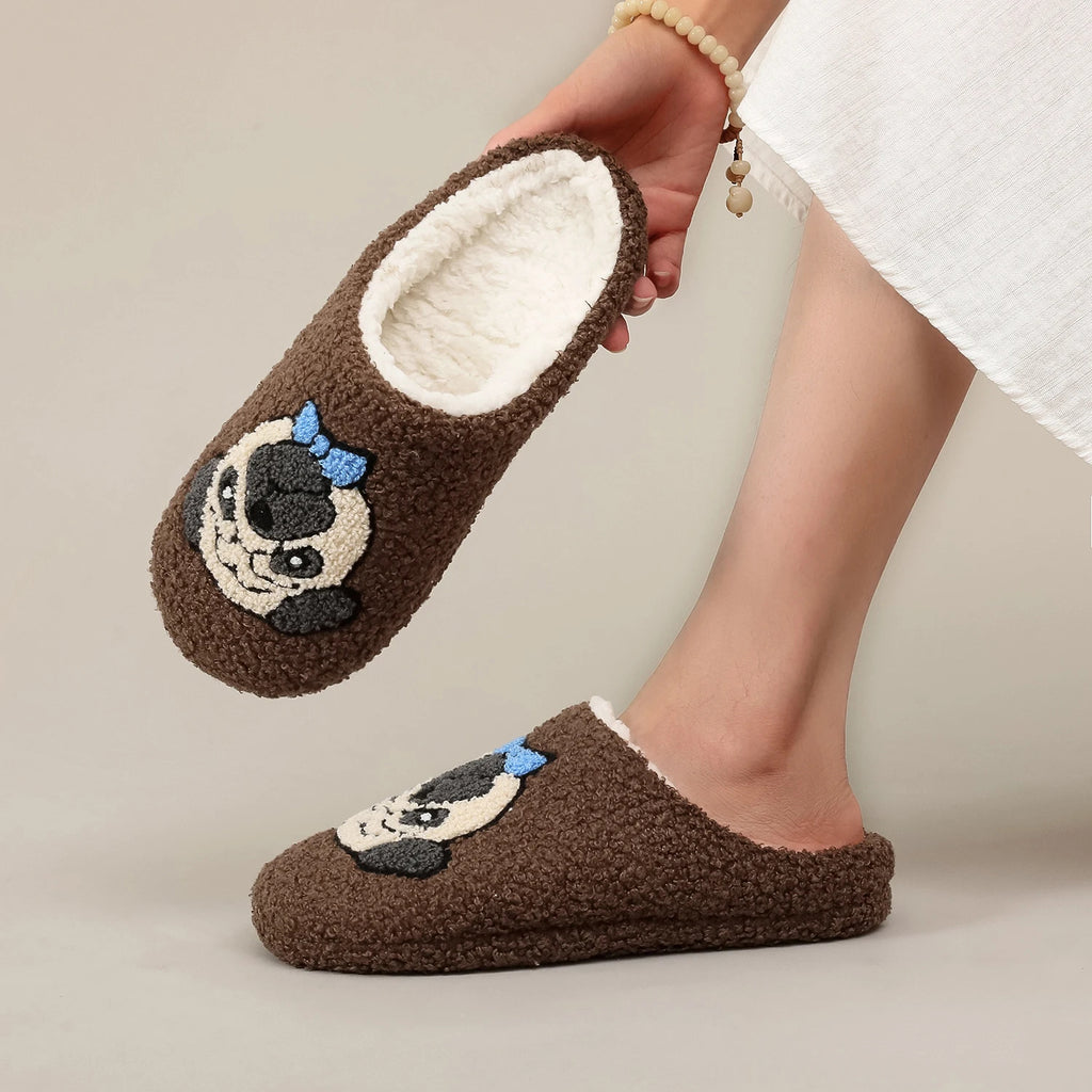 Pug Face Soft Slippers