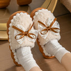 Bowknot Slip On Soft Slippers