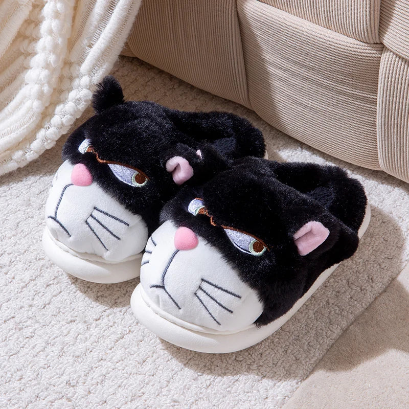 Mean Cat Fluffy Slippers