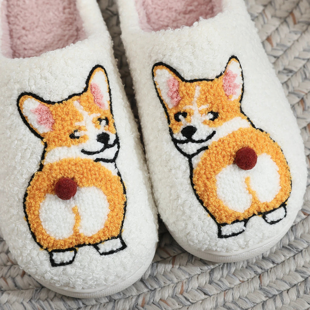 Corgi Butt Soft Slippers