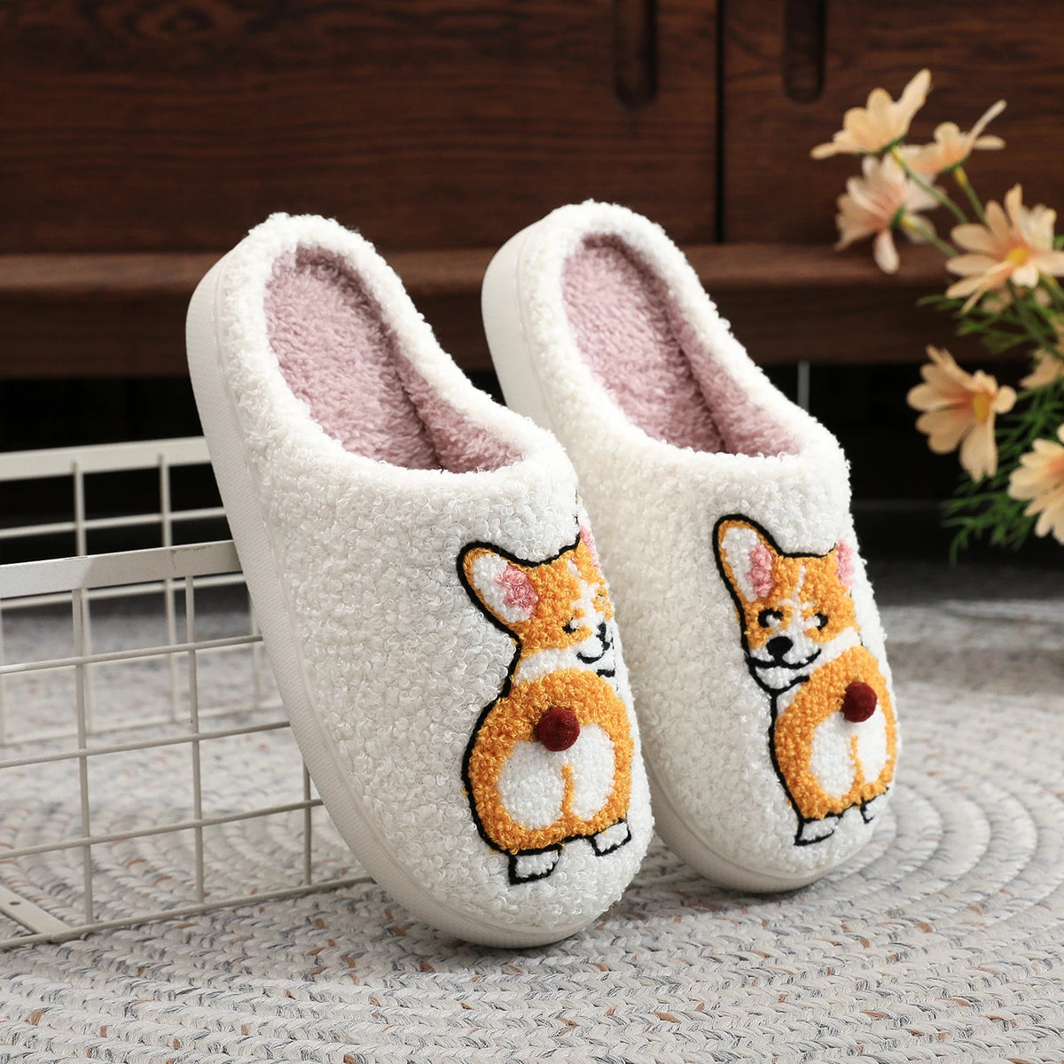 Corgi Butt Soft Slippers